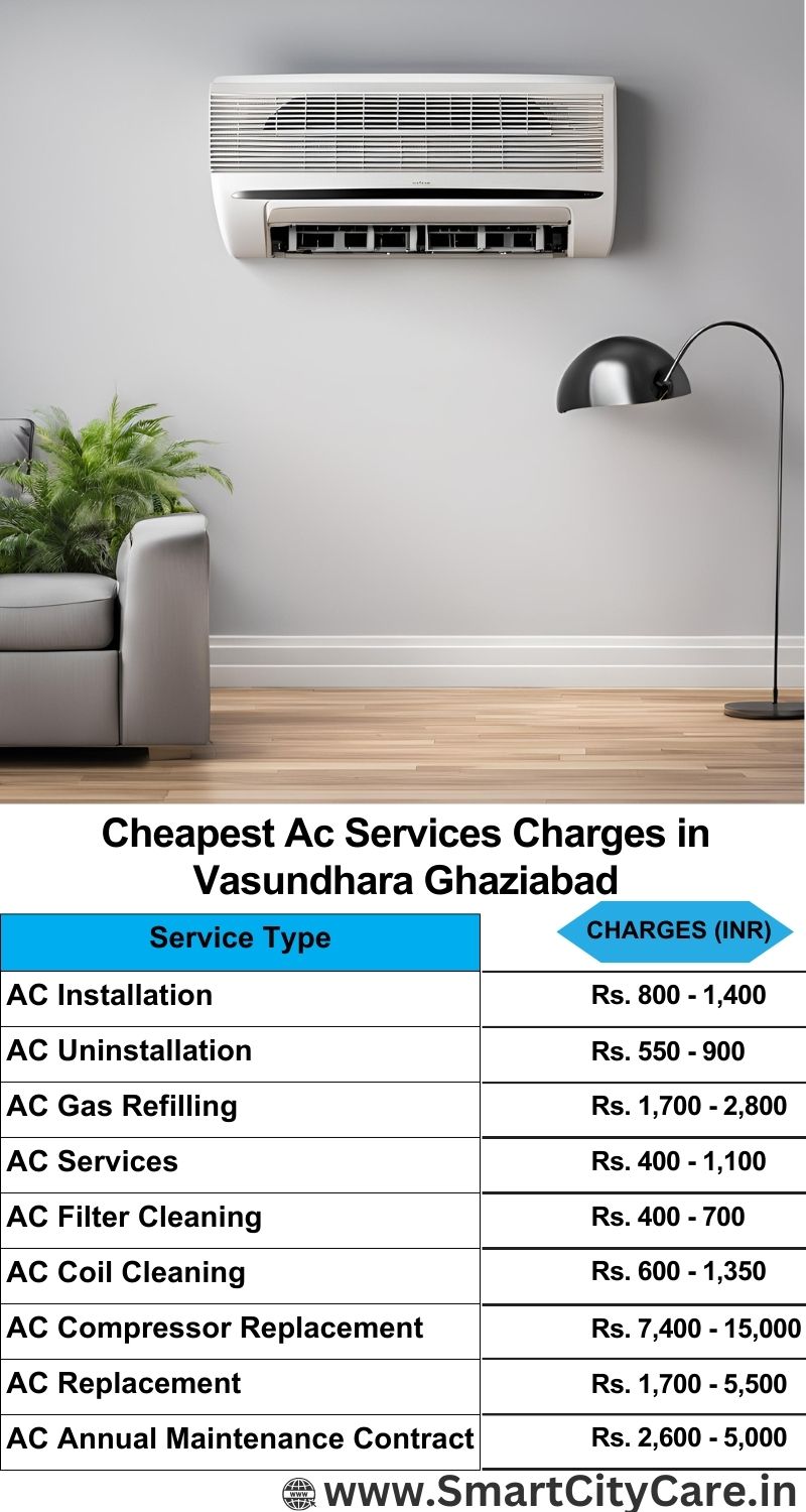 AC Services charges list in  Vasundhara, Ghaziabad