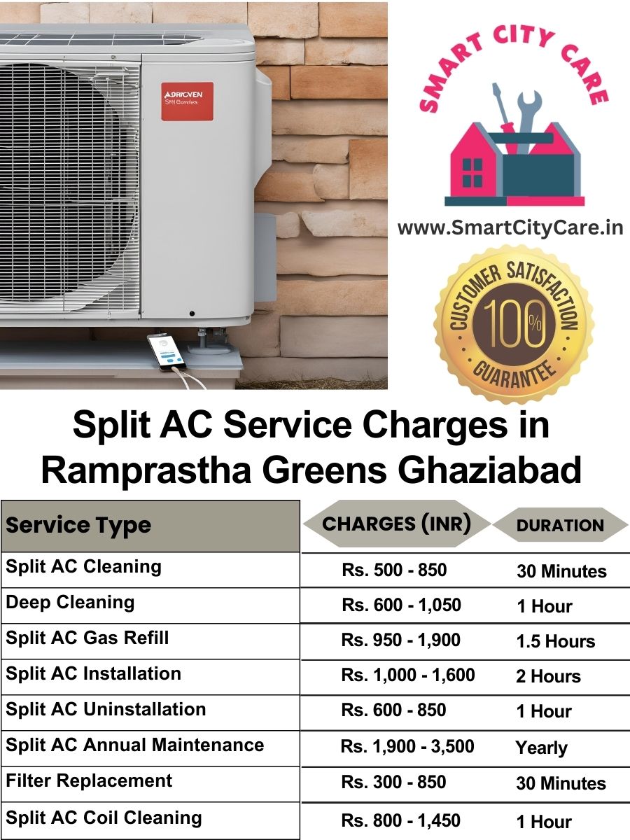 Split AC Service cost list in  Ramprastha Greens, Ghaziabad