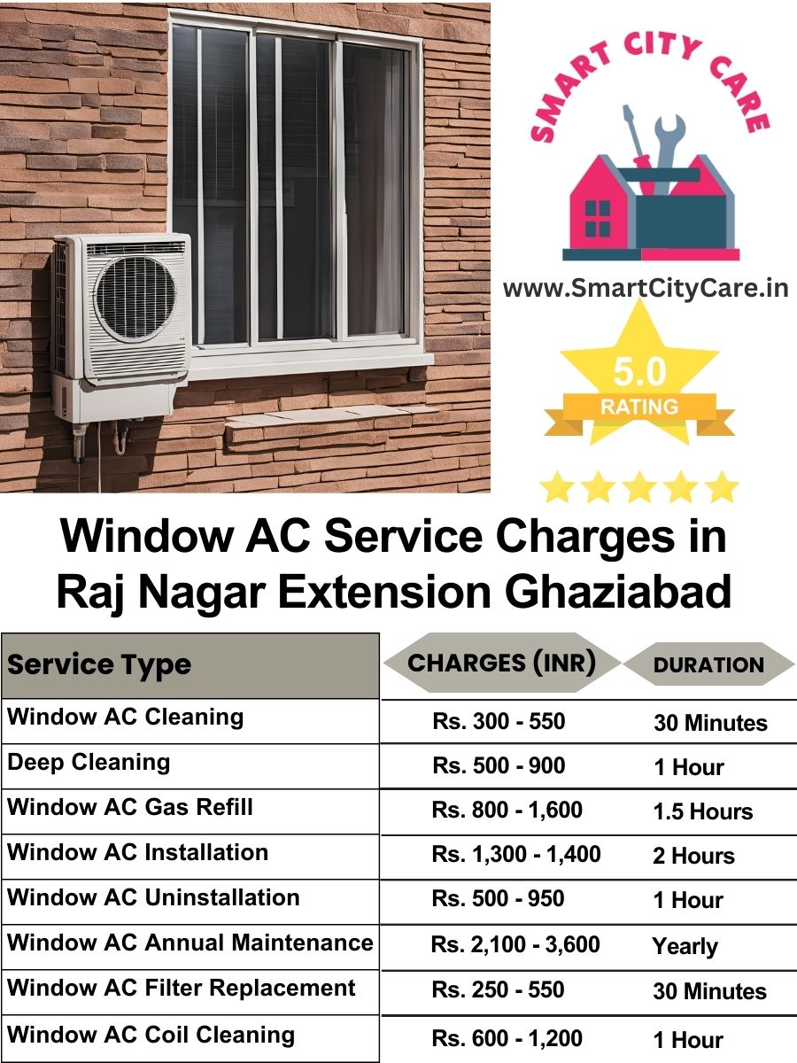 Window AC Service Charges list in  Raj Nagar Extension, Ghaziabad