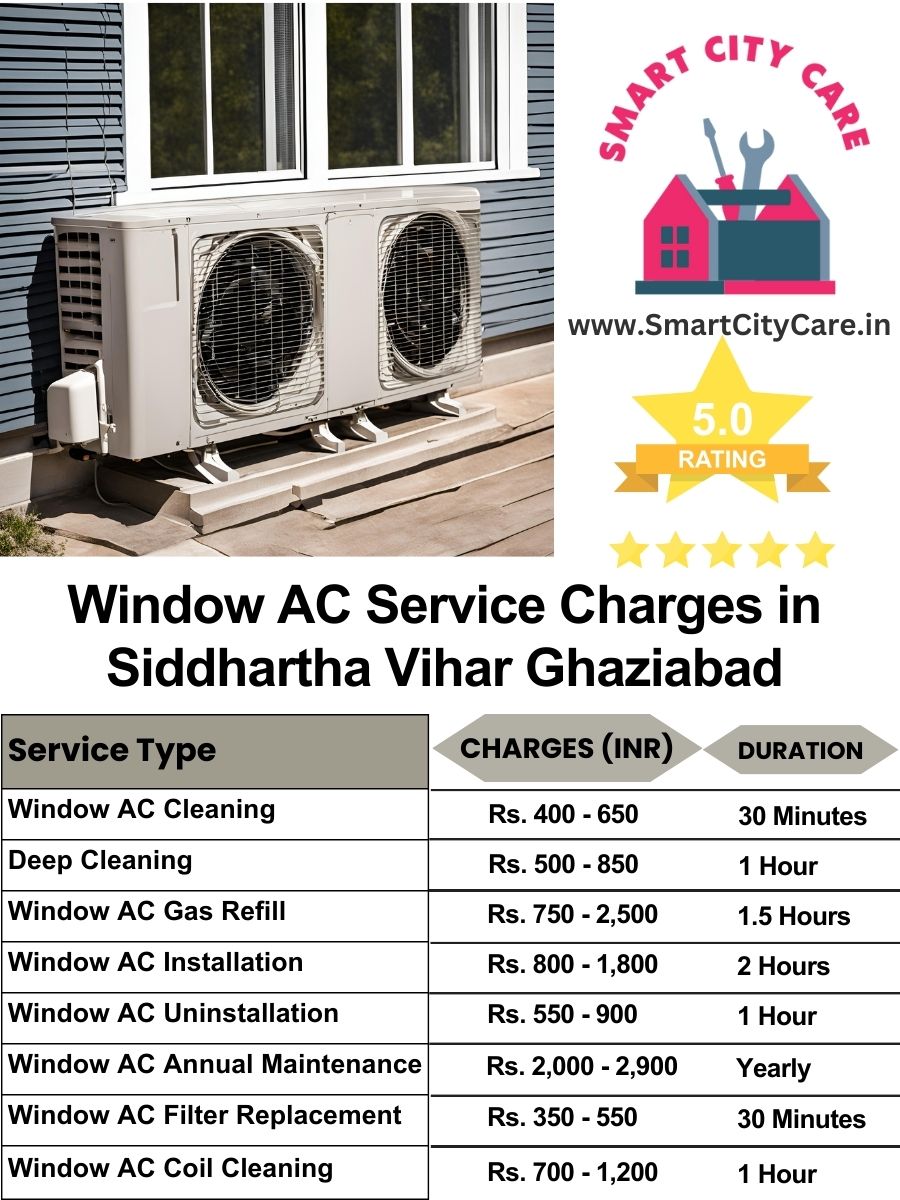 Window AC Service Charges list in  Siddhartha Vihar, Ghaziabad