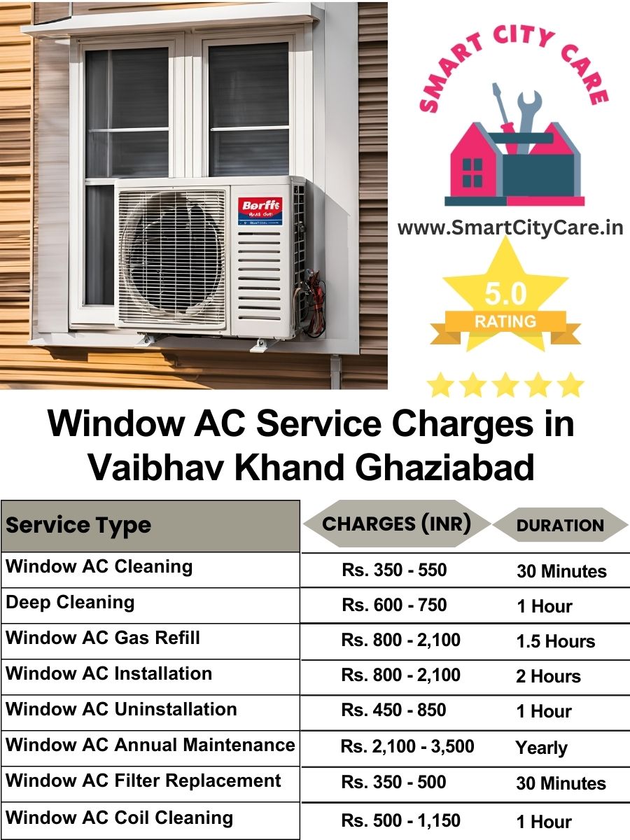 Window AC Service Charges list in  Vaibhav Khand, Ghaziabad