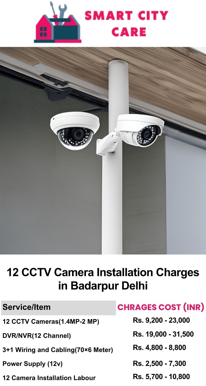 12 CCTV camera installation cost list in  Delhi, Badarpur