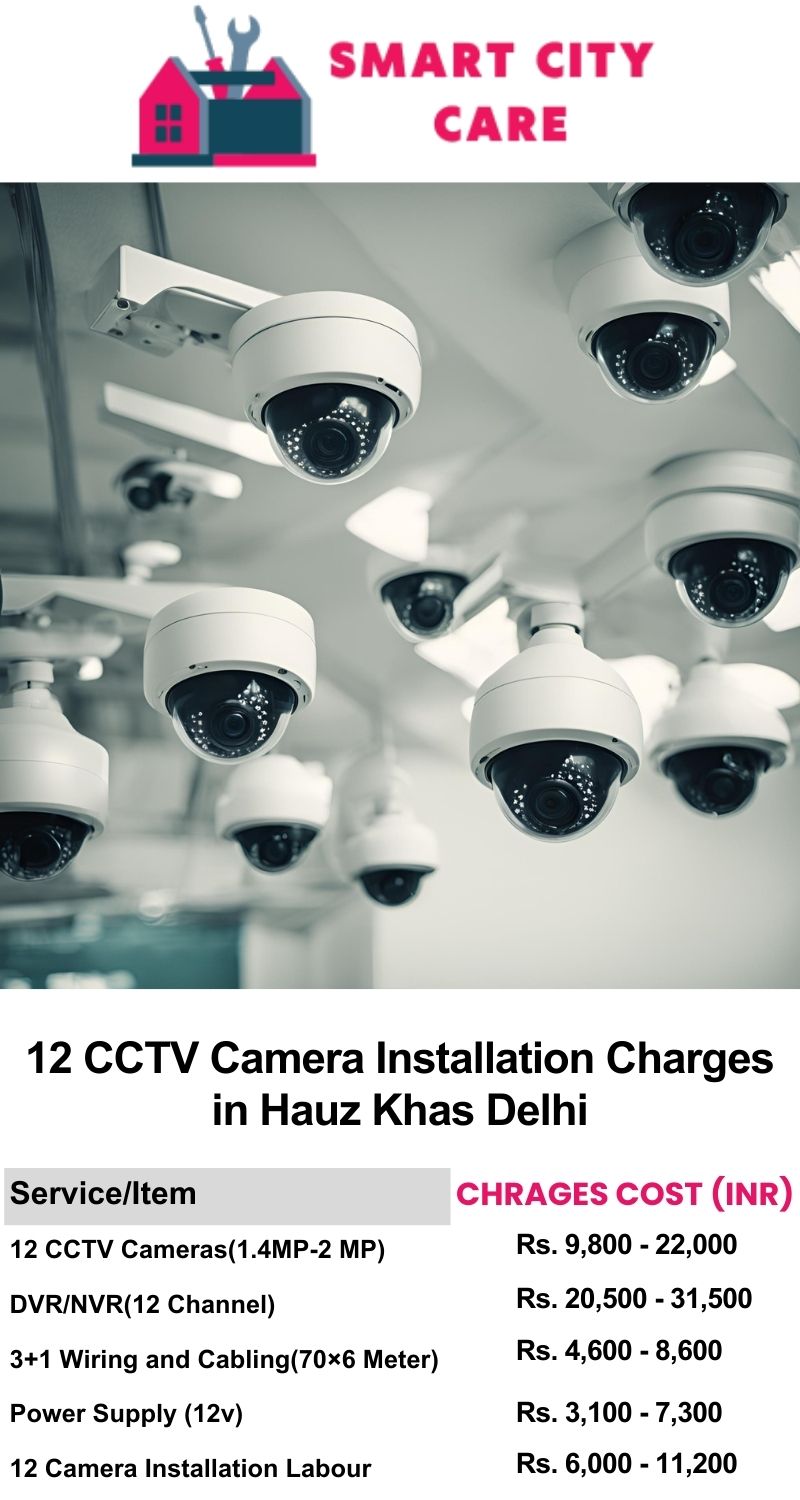 12 CCTV camera installation cost list in  Delhi, Hauz Khas