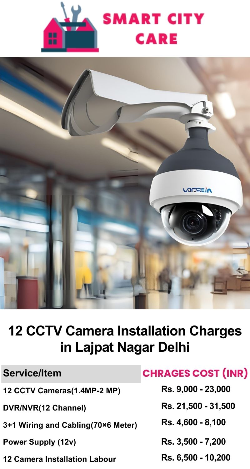 12 CCTV camera installation cost list in  Delhi, Lajpat Nagar