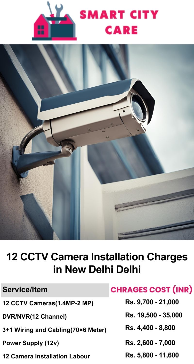 12 CCTV camera installation cost list in  Delhi, New Delhi