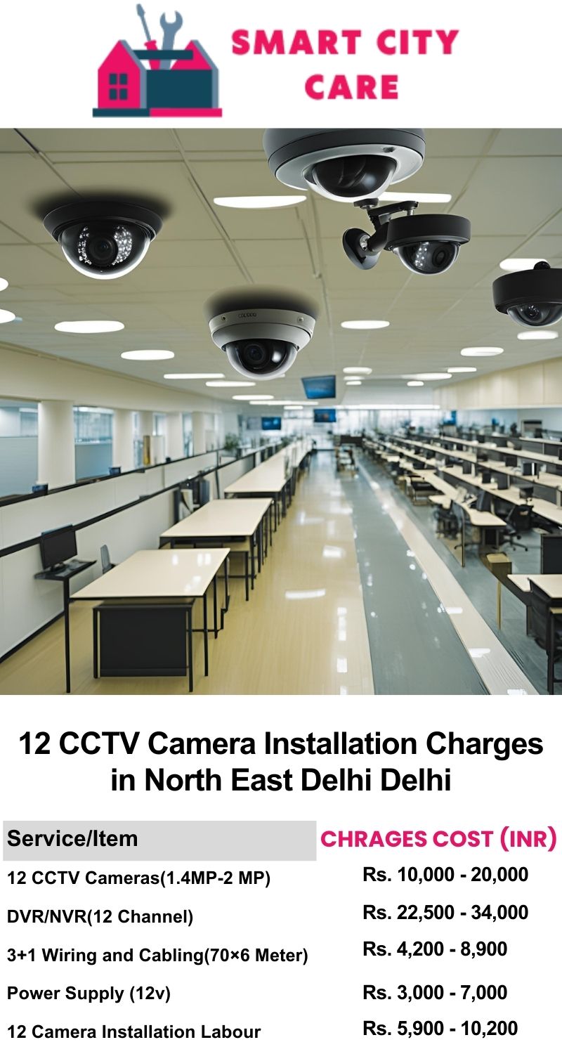 12 CCTV camera installation cost list in  Delhi, North East Delhi