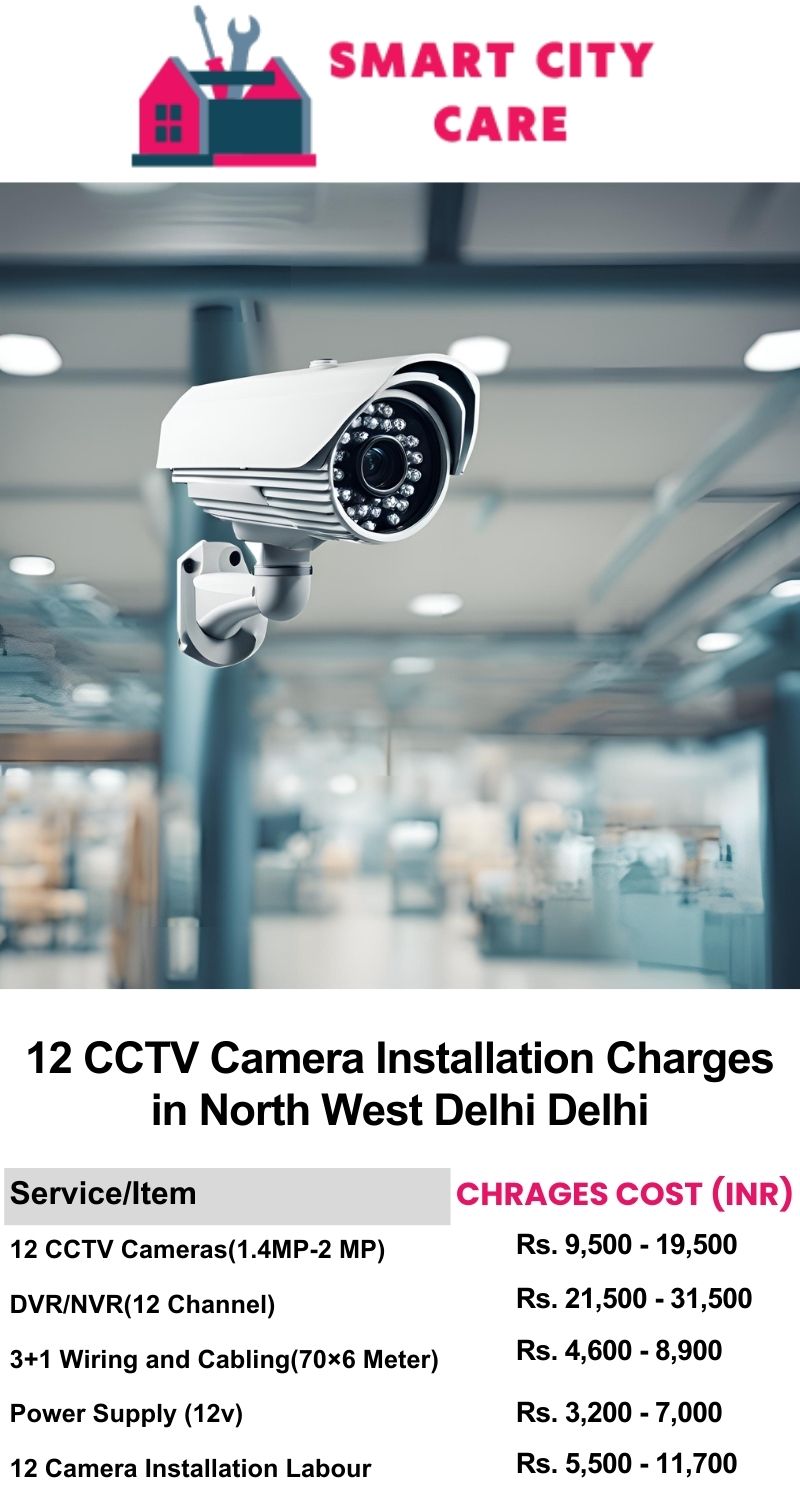 12 CCTV camera installation cost list in  Delhi, North West Delhi