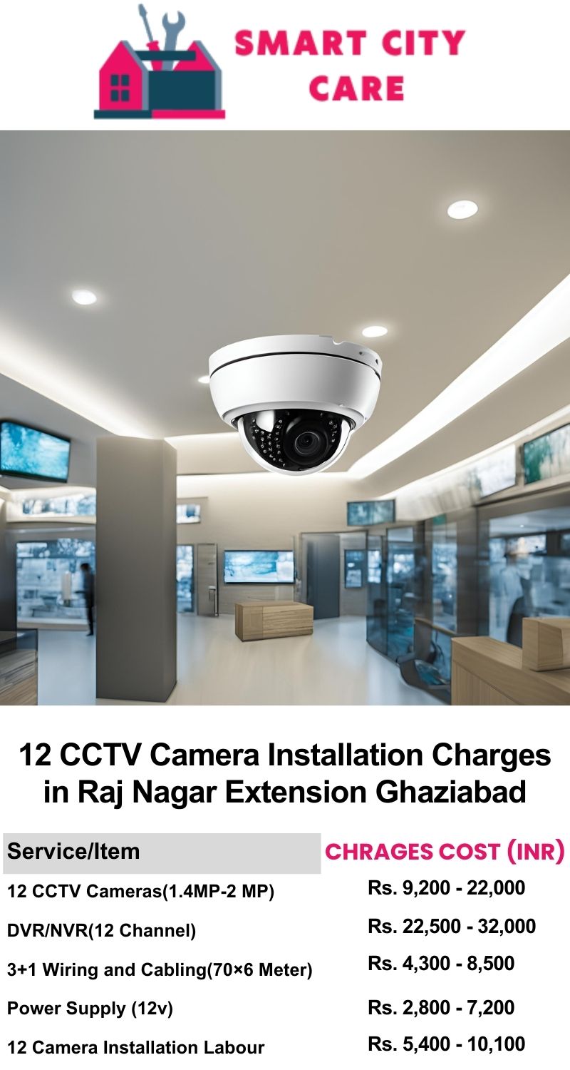 12 CCTV camera installation cost list in  Ghaziabad, Raj Nagar Extension