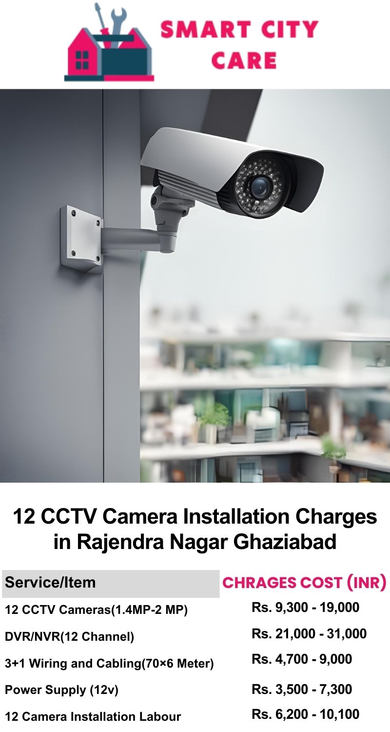 12 CCTV camera installation cost list in  Ghaziabad, Rajendra Nagar