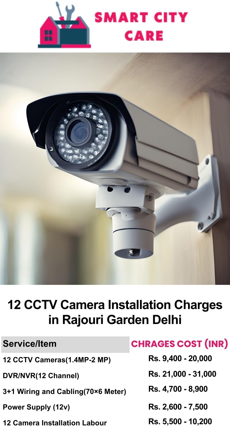 12 CCTV camera installation cost list in  Delhi, Rajouri Garden