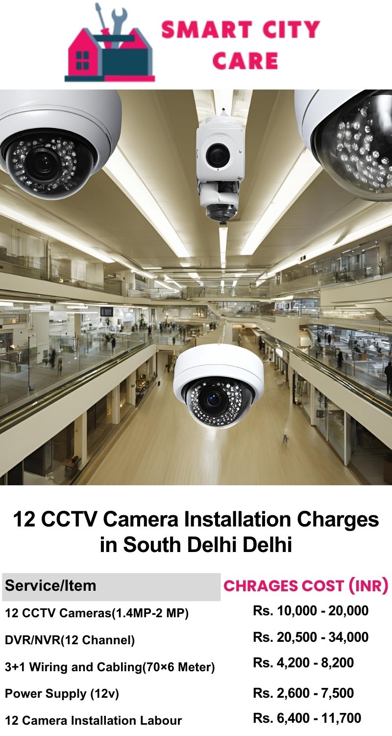 12 CCTV camera installation cost list in  Delhi, South Delhi