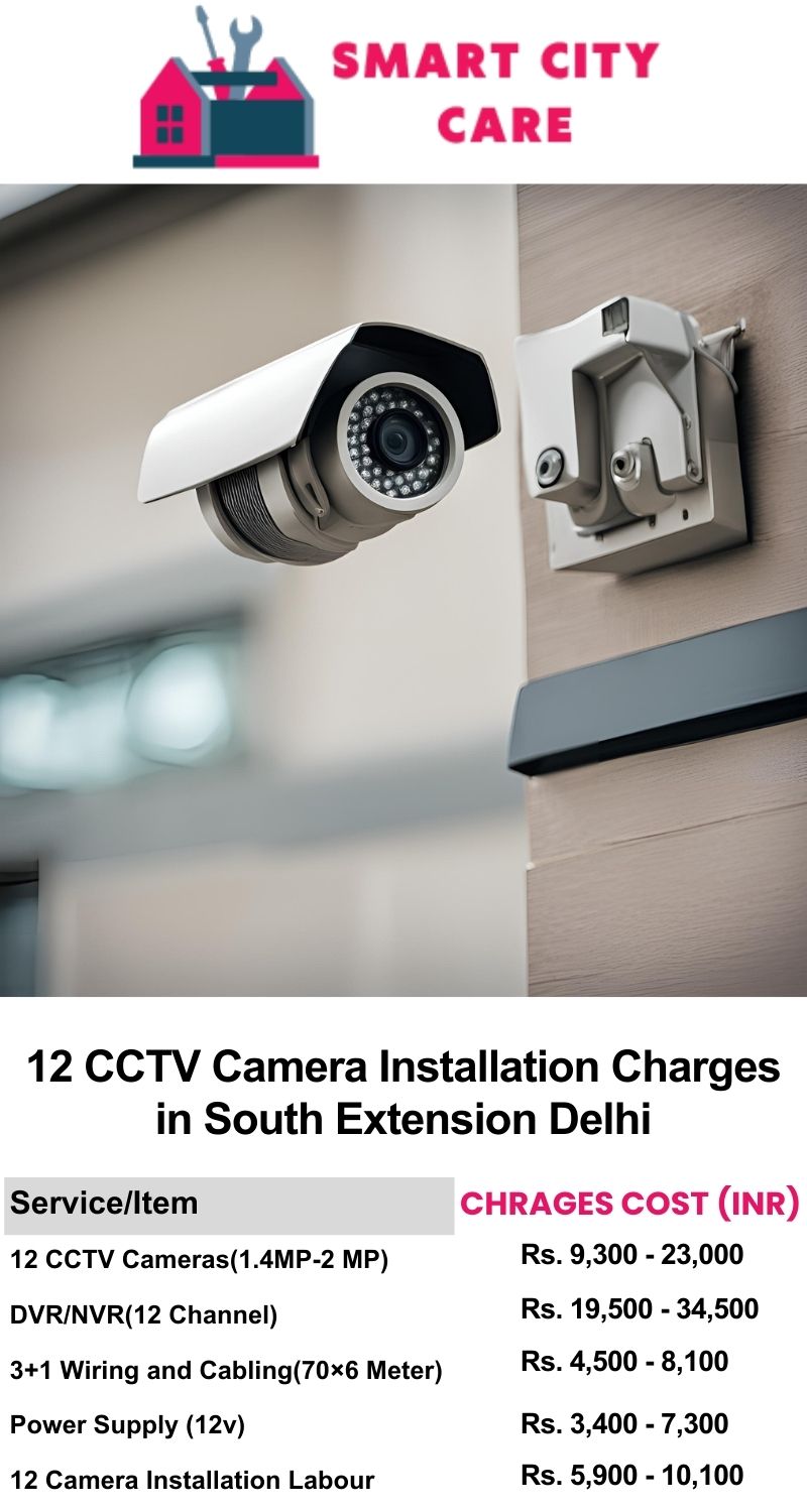 12 CCTV camera installation cost list in  Delhi, South Extension