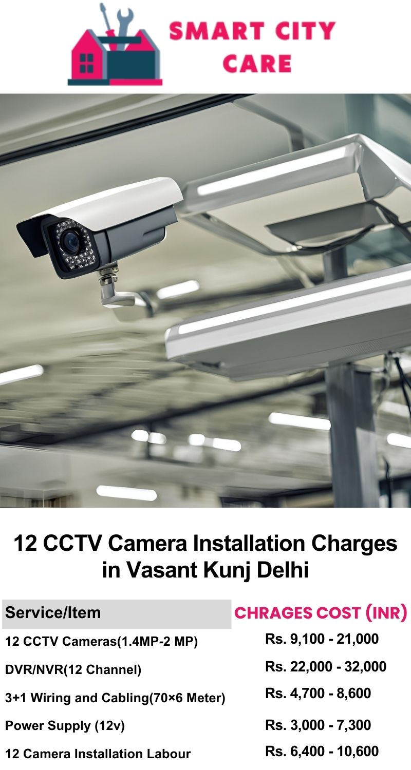 12 CCTV camera installation cost list in  Delhi, Vasant Kunj