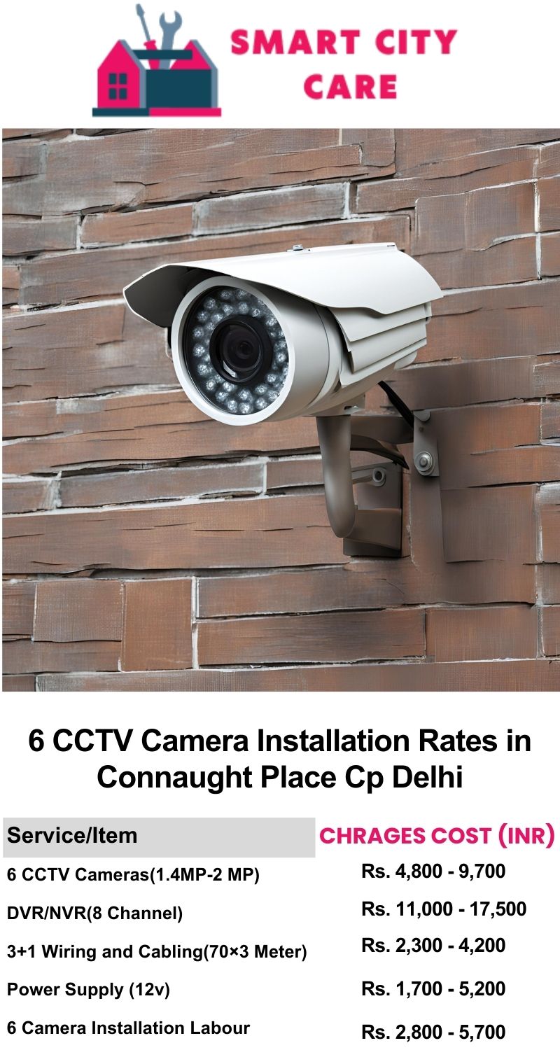 6 CCTV camera installation cost list in  Delhi, Connaught Place cp