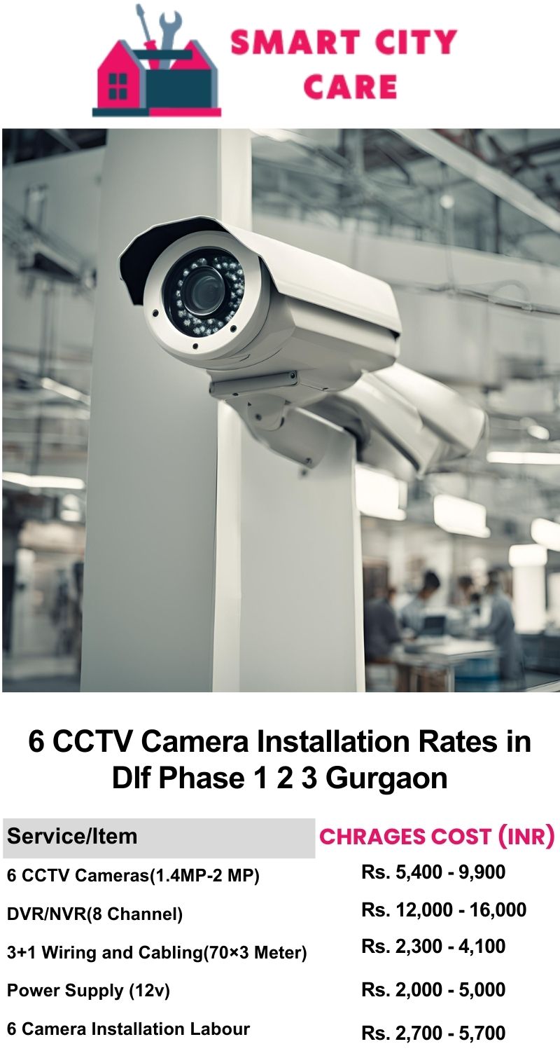 6 CCTV camera installation cost list in  Gurgaon, Dlf phase 1 2 3