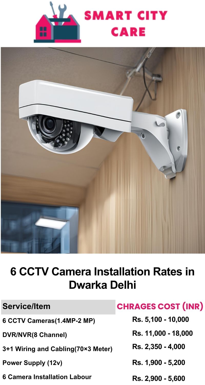6 CCTV camera installation cost list in Delhi, Dwarka