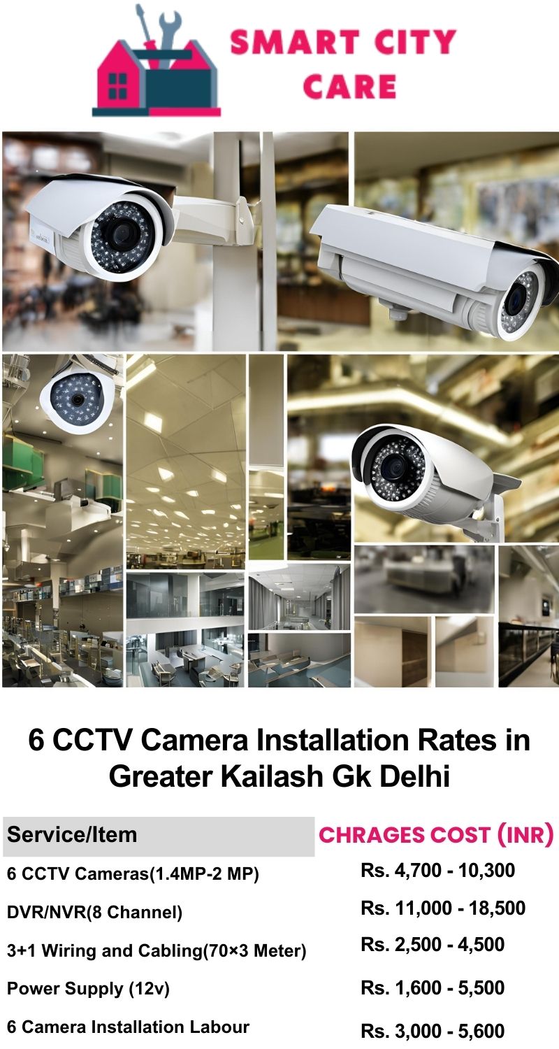 6 CCTV camera installation cost list in  Delhi, Greater Kailash gk