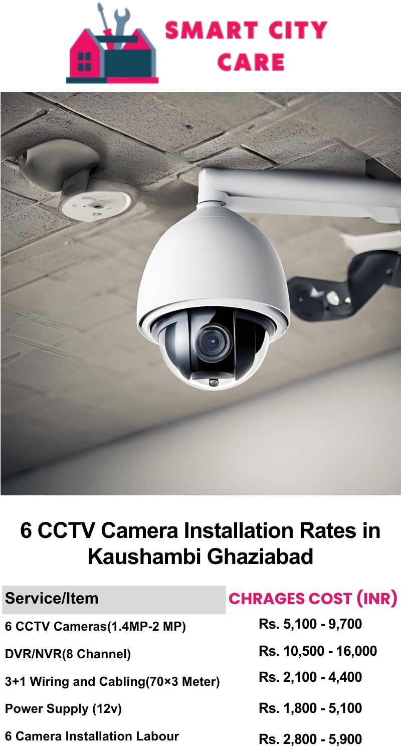 6 CCTV camera installation cost list in  Ghaziabad, Kaushambi