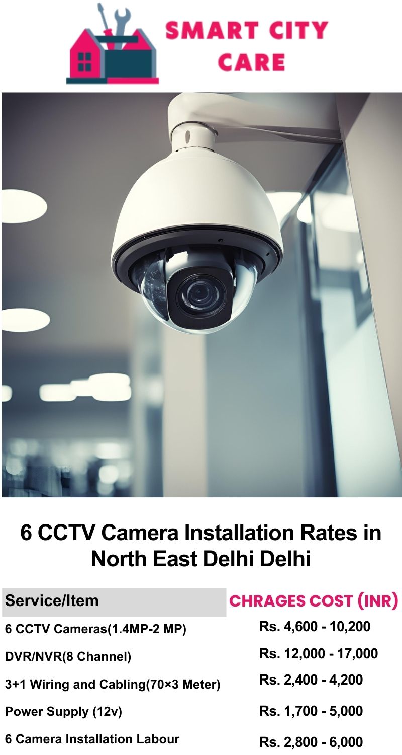 6 CCTV camera installation cost list in  Delhi, North East Delhi