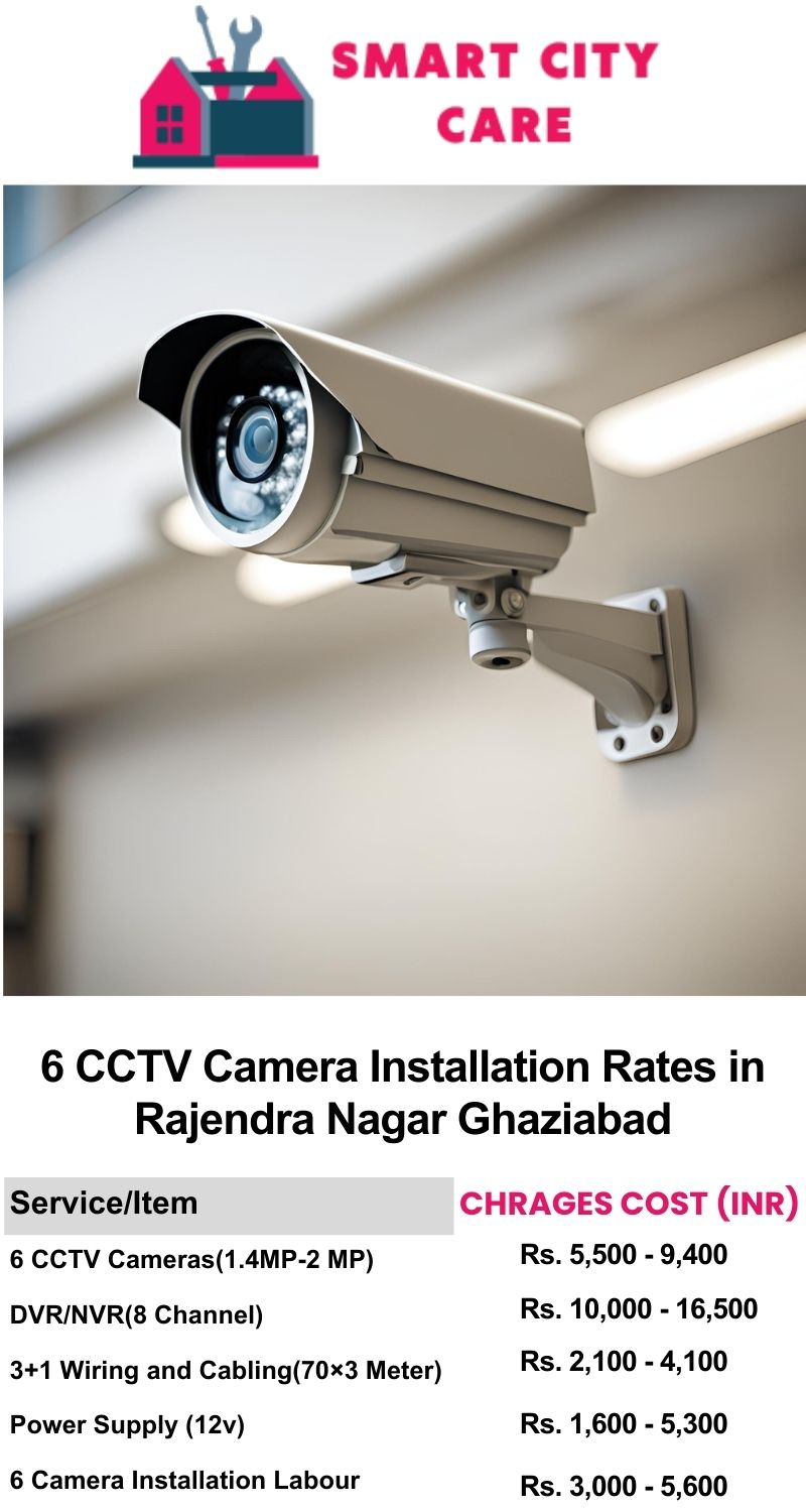 6 CCTV camera installation cost list in  Ghaziabad, Rajendra Nagar