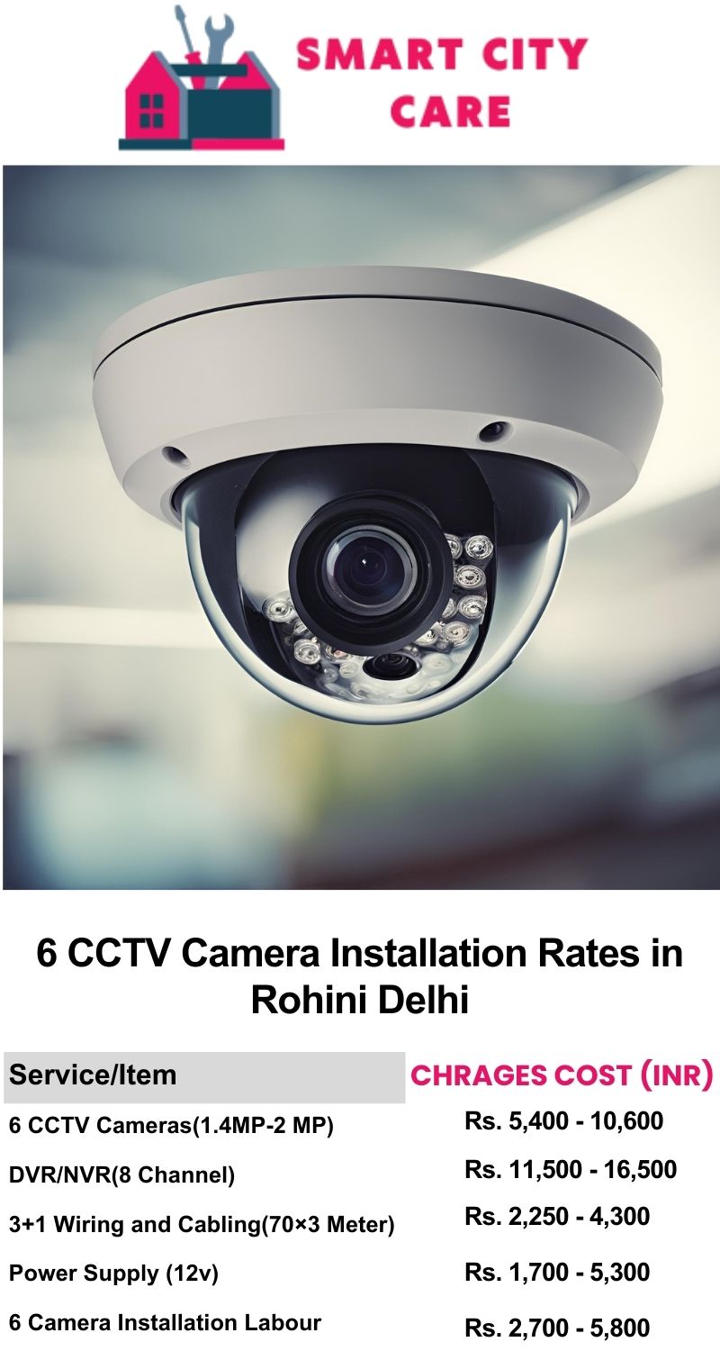 6 CCTV camera installation cost list in  Delhi, Rohini