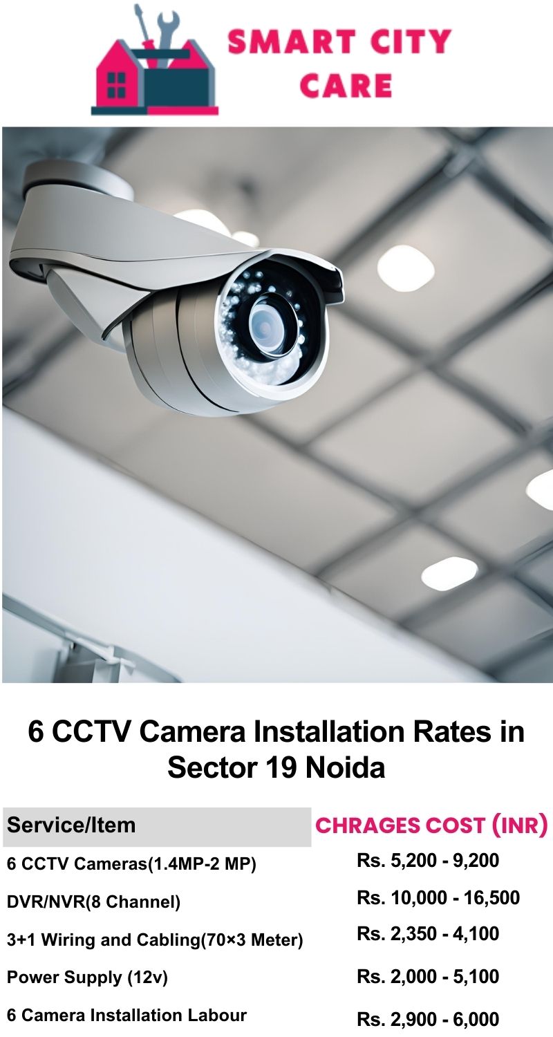 6 CCTV camera installation cost list in  Noida, Sector 19