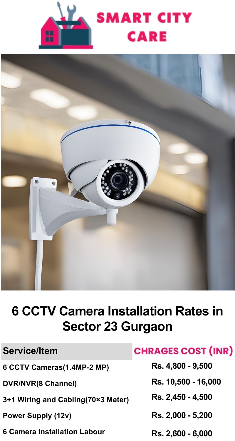 6 CCTV camera installation cost list in  Gurgaon, Sector 23