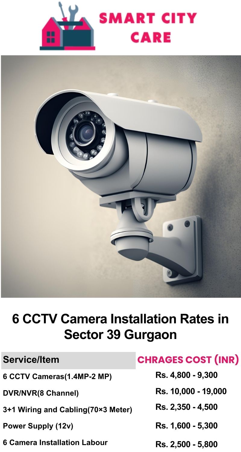 6 CCTV camera installation cost list in Gurgaon, Sector 39