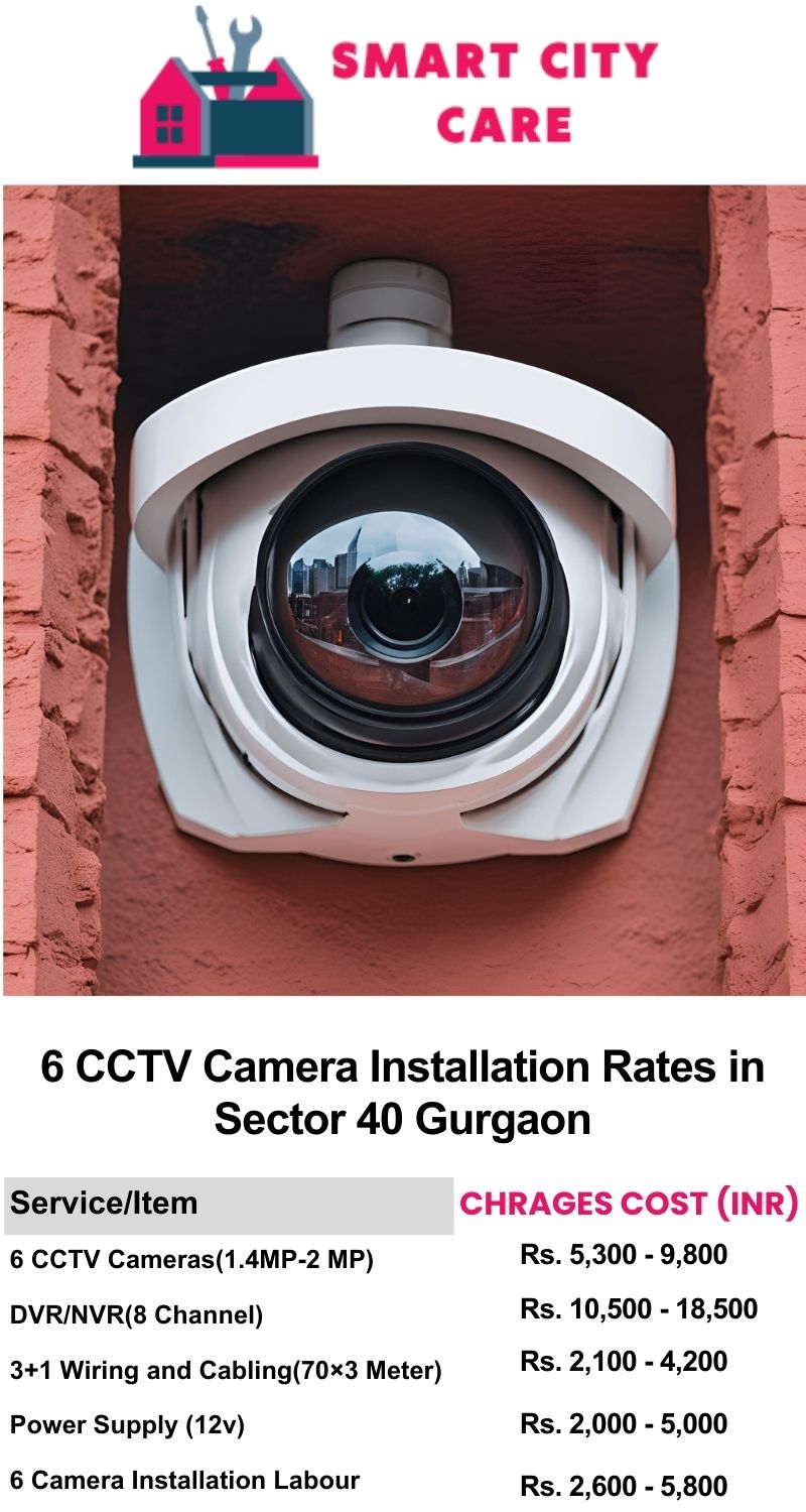 6 CCTV camera installation cost list in  Gurgaon, Sector 40