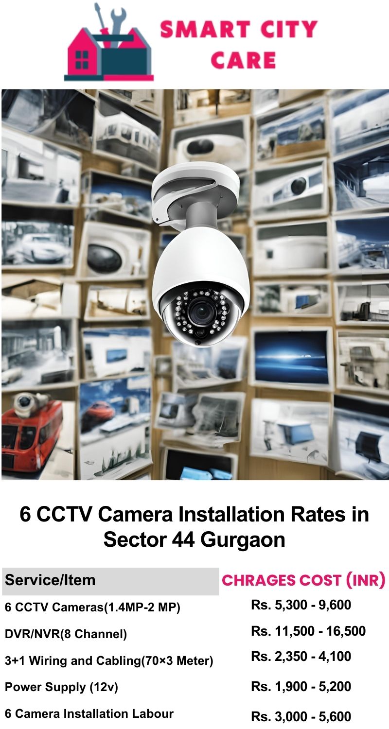 6 CCTV camera installation cost list in  Gurgaon, Sector 44
