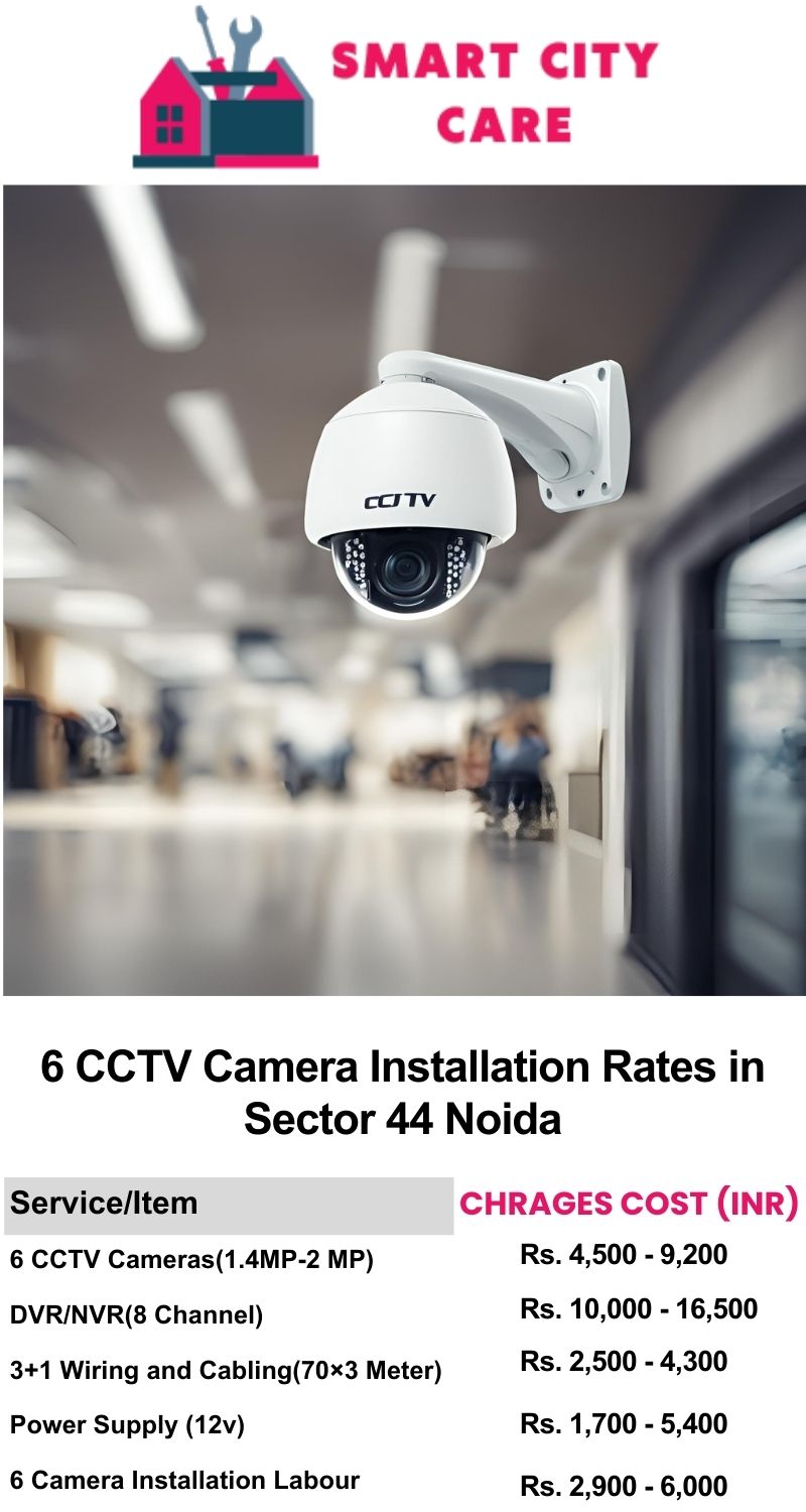 6 CCTV camera installation cost list in  Noida, Sector 44