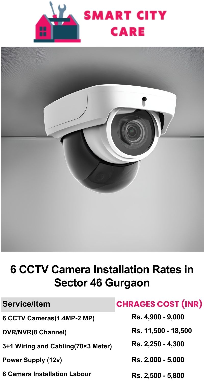 6 CCTV camera installation cost list in  Gurgaon, Sector 46