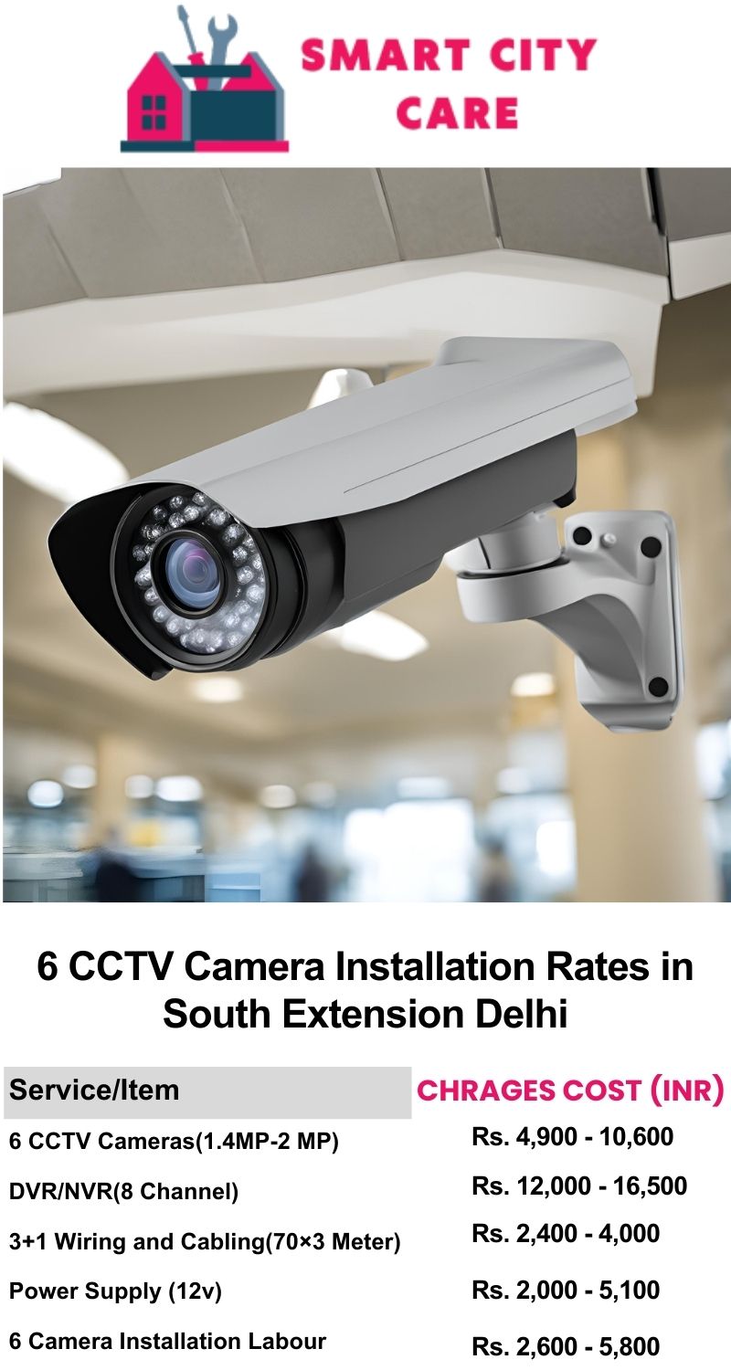 6 CCTV camera installation cost list in  Delhi, South Extension