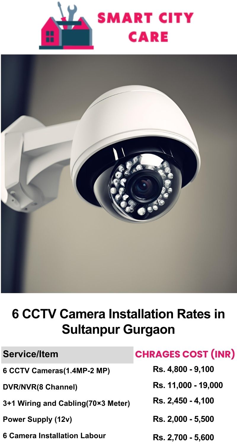 6 CCTV camera installation cost list in  Gurgaon, Sultanpur