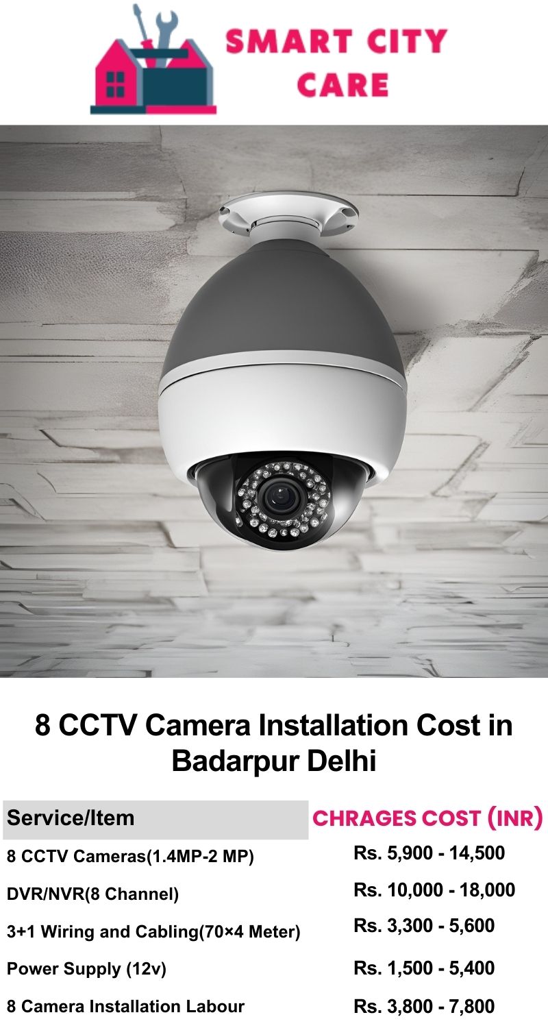 8 CCTV camera installation cost list in  Delhi, Badarpur