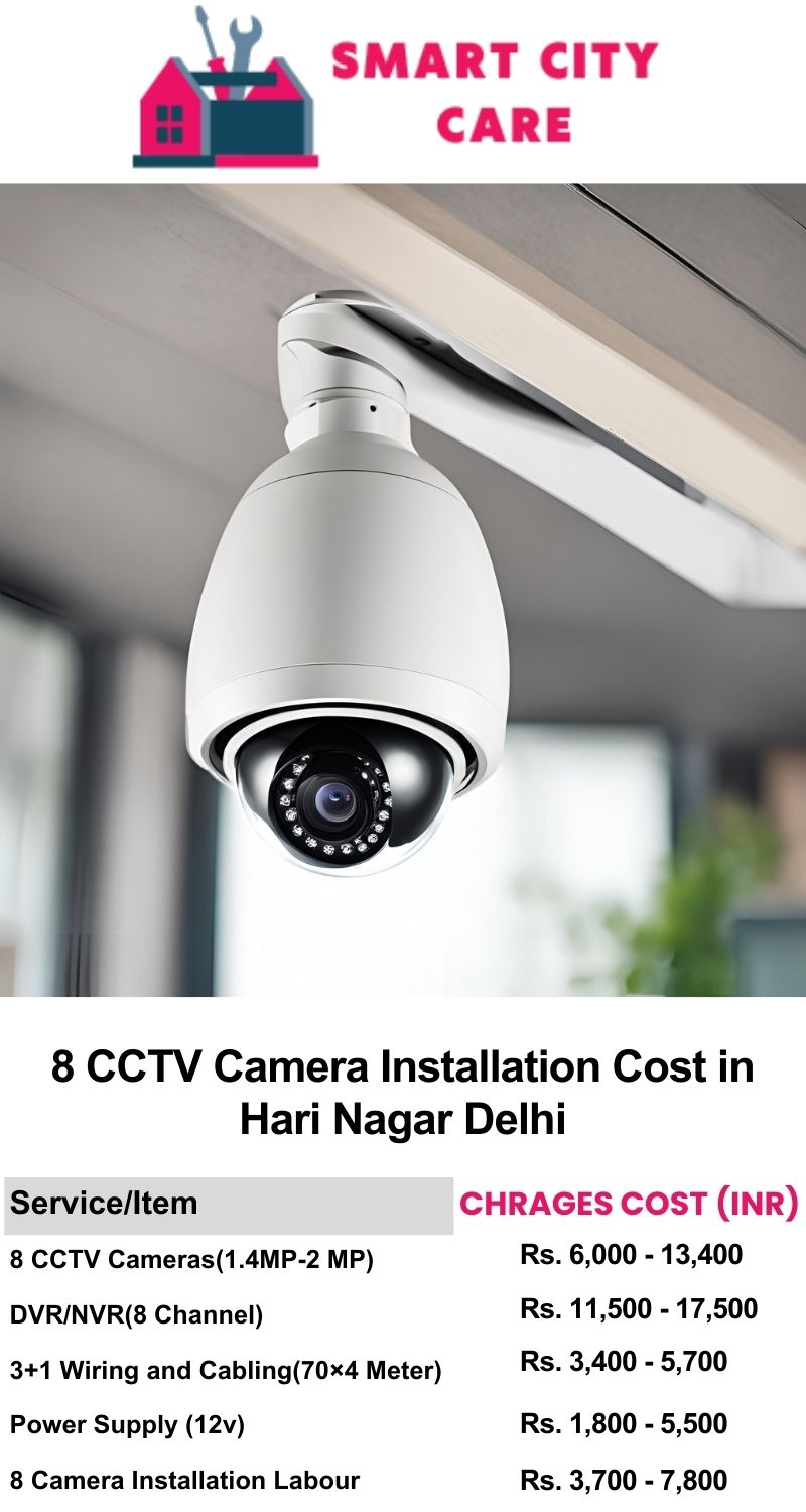 8 CCTV camera installation cost list in  Delhi, Hari Nagar