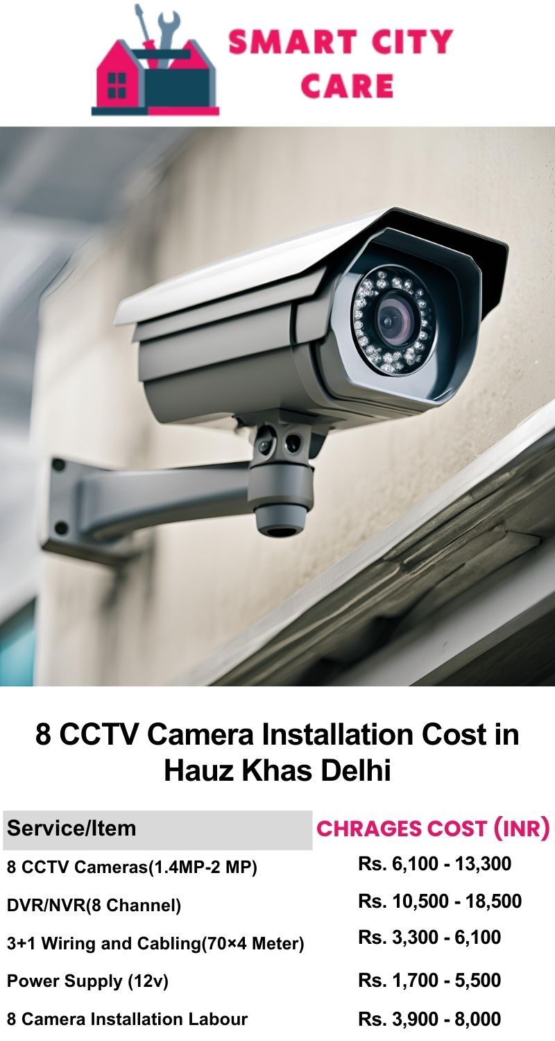 8 CCTV camera installation cost list in  Delhi, Hauz Khas