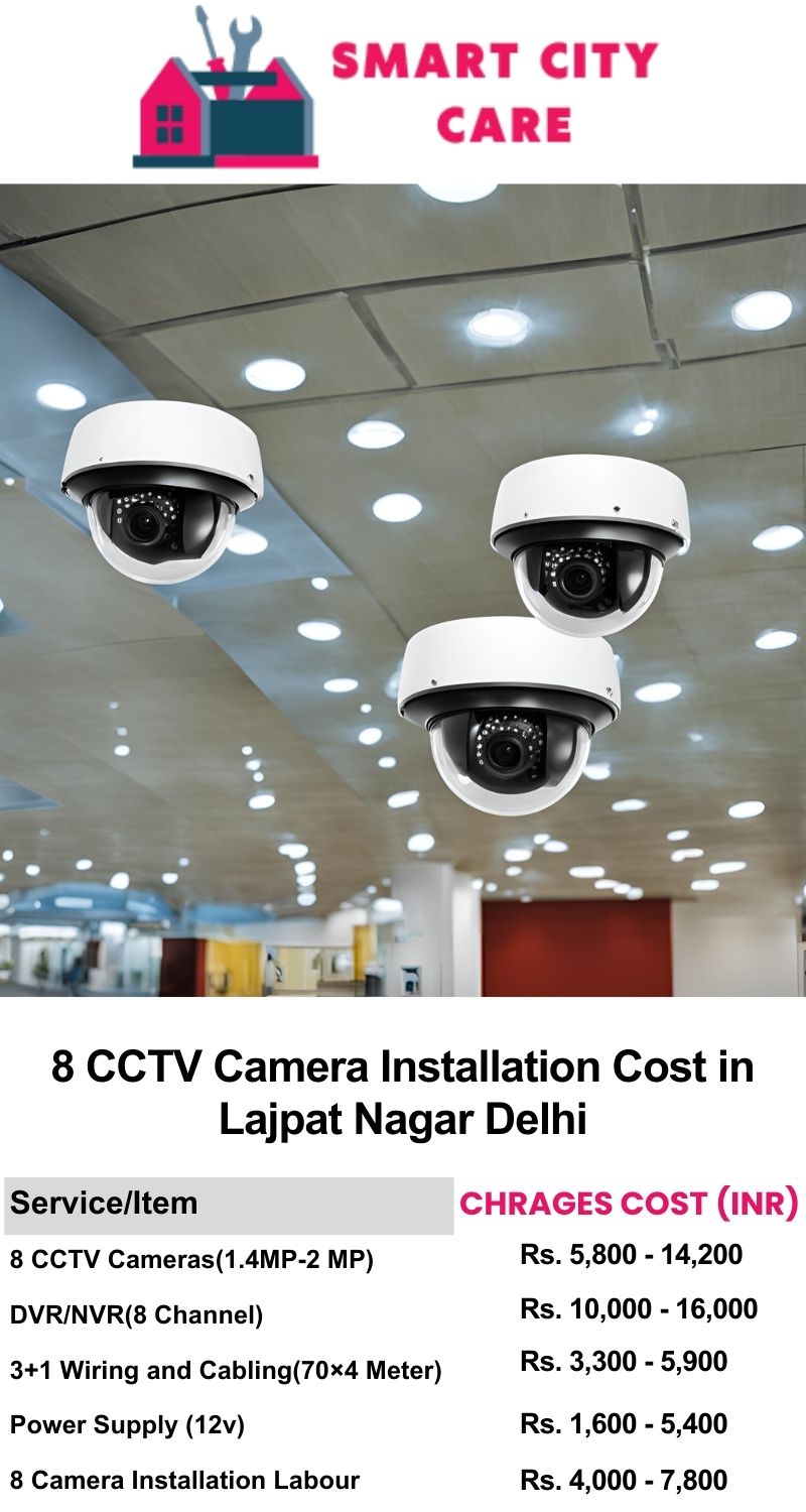 8 CCTV camera installation cost list in  Delhi, Lajpat Nagar