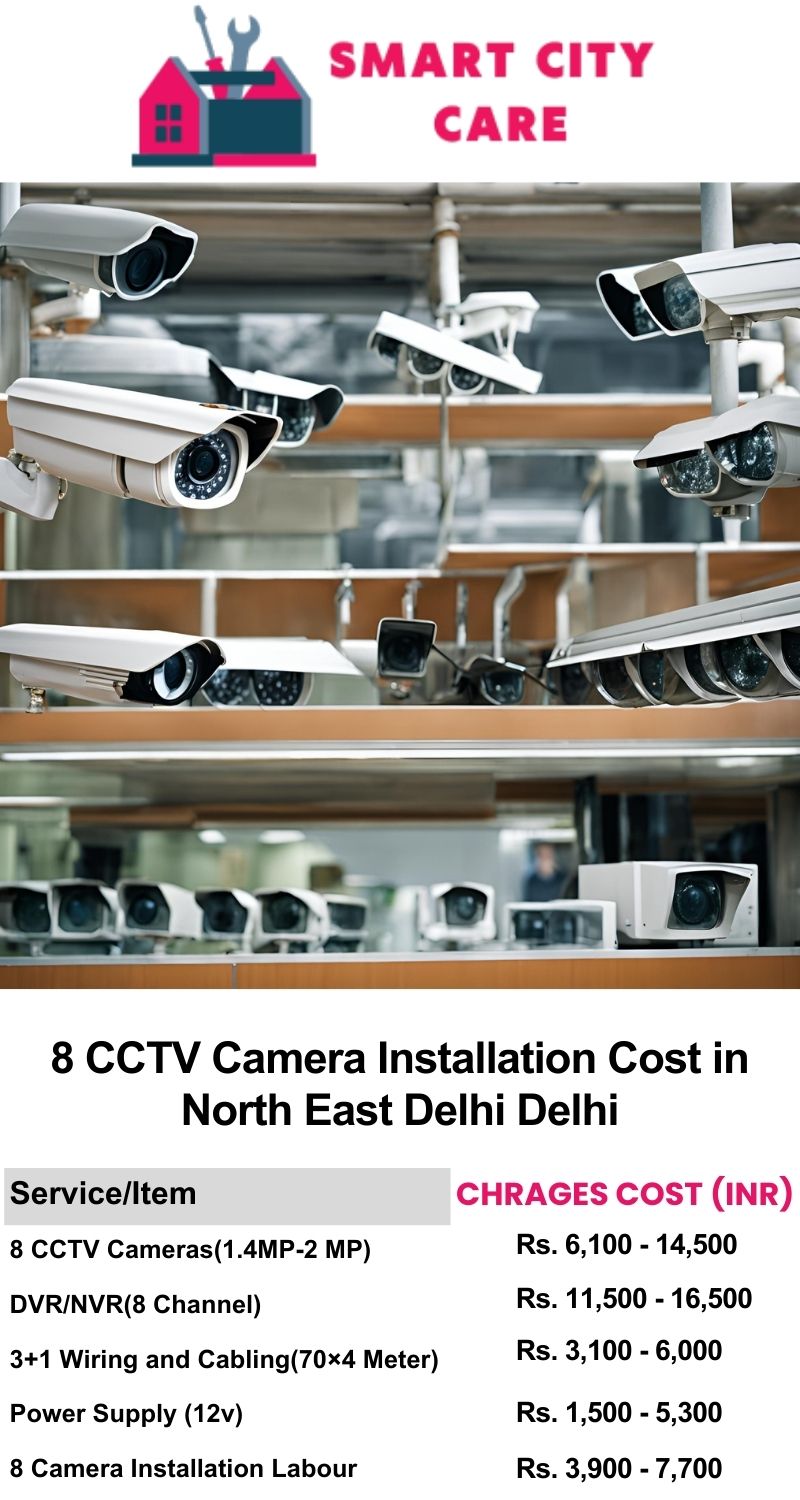 8 CCTV camera installation cost list in  Delhi, North East Delhi