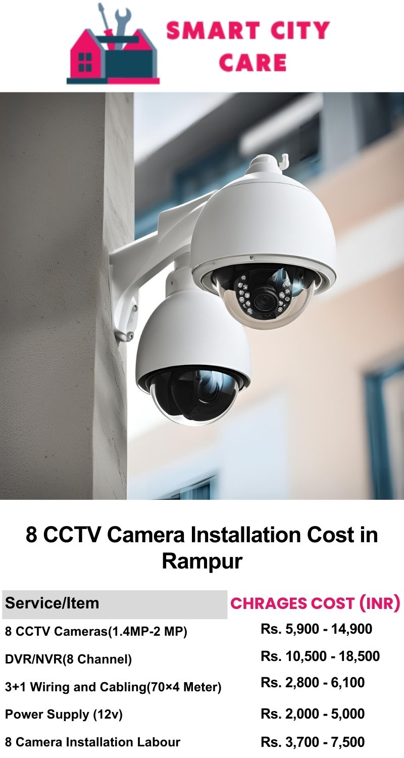 8 CCTV camera installation cost list in  Rampur