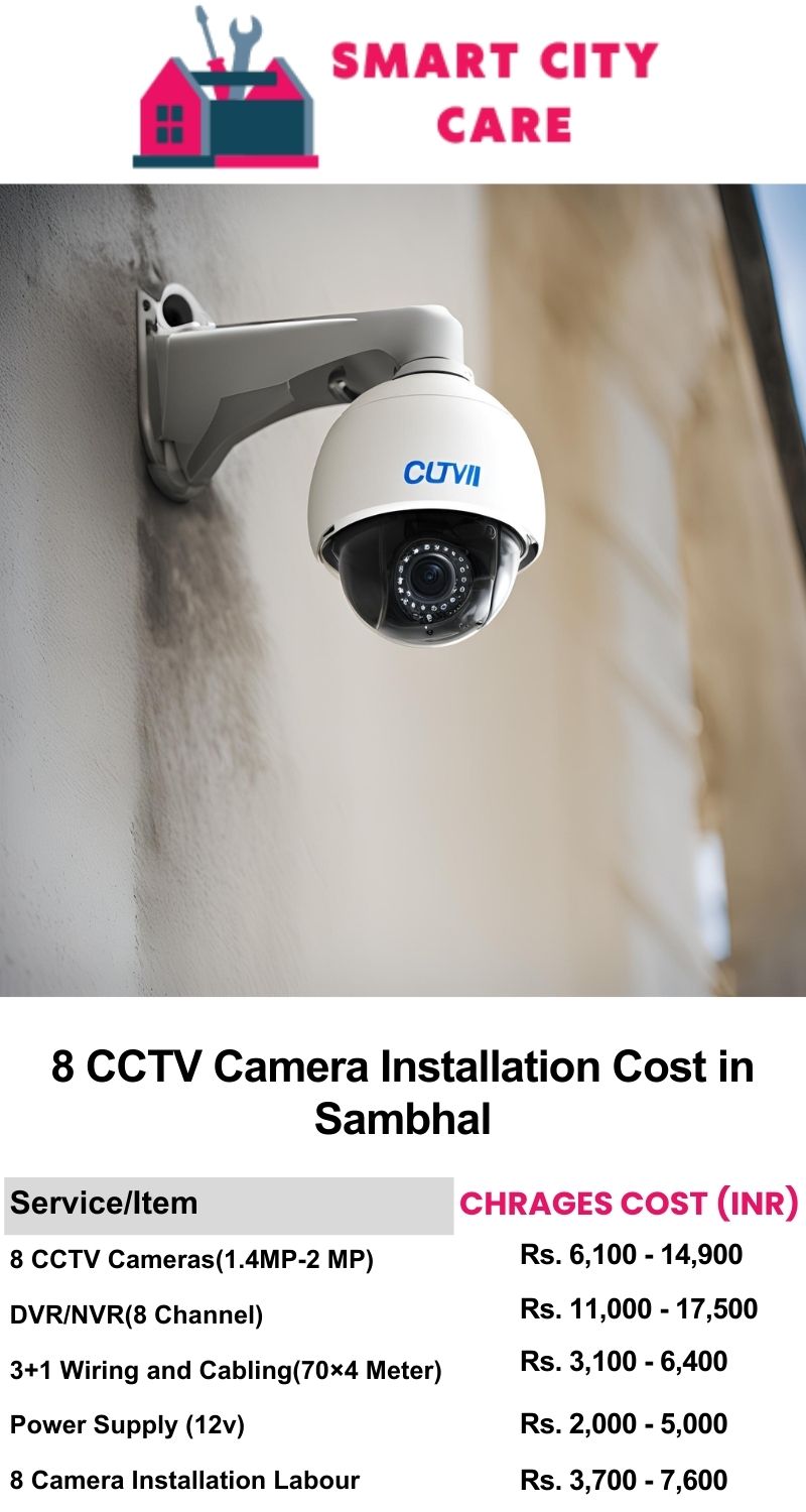 8 CCTV camera installation cost list in  Sambhal