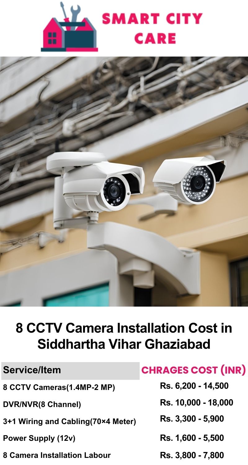 8 CCTV camera installation cost list in  Ghaziabad, Siddhartha Vihar