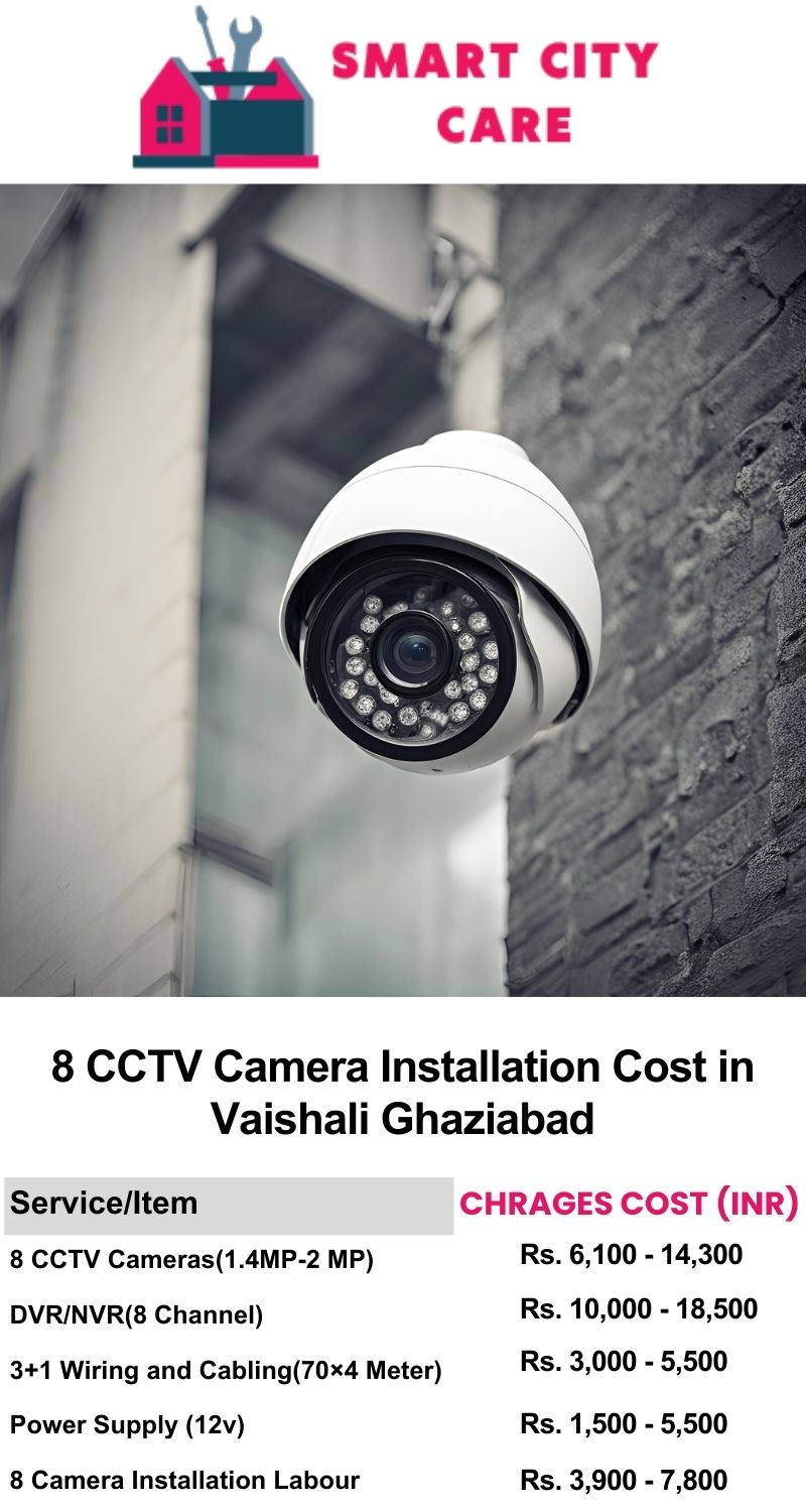 8 CCTV camera installation cost list in  Ghaziabad, Vaishali