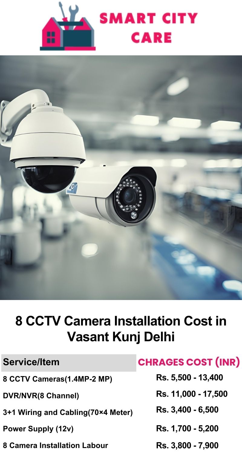 8 CCTV camera installation cost list in  Delhi, Vasant Kunj