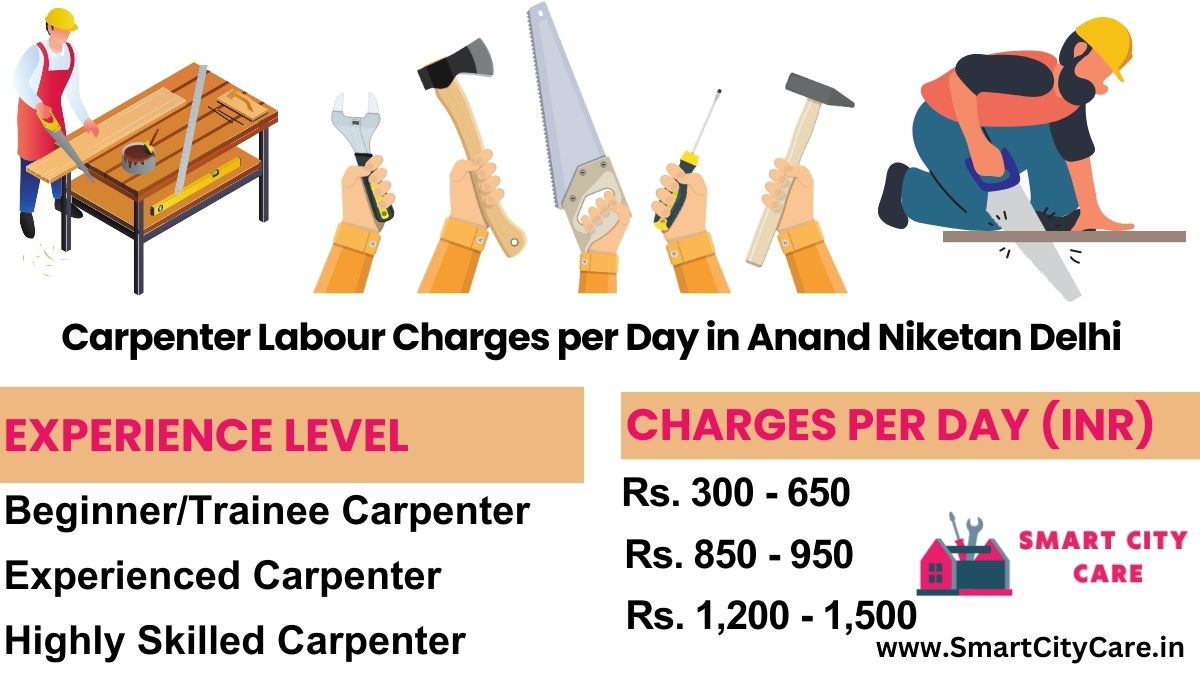 Carpenter Labour Charges Per Day list in Anand Niketan, Delhi