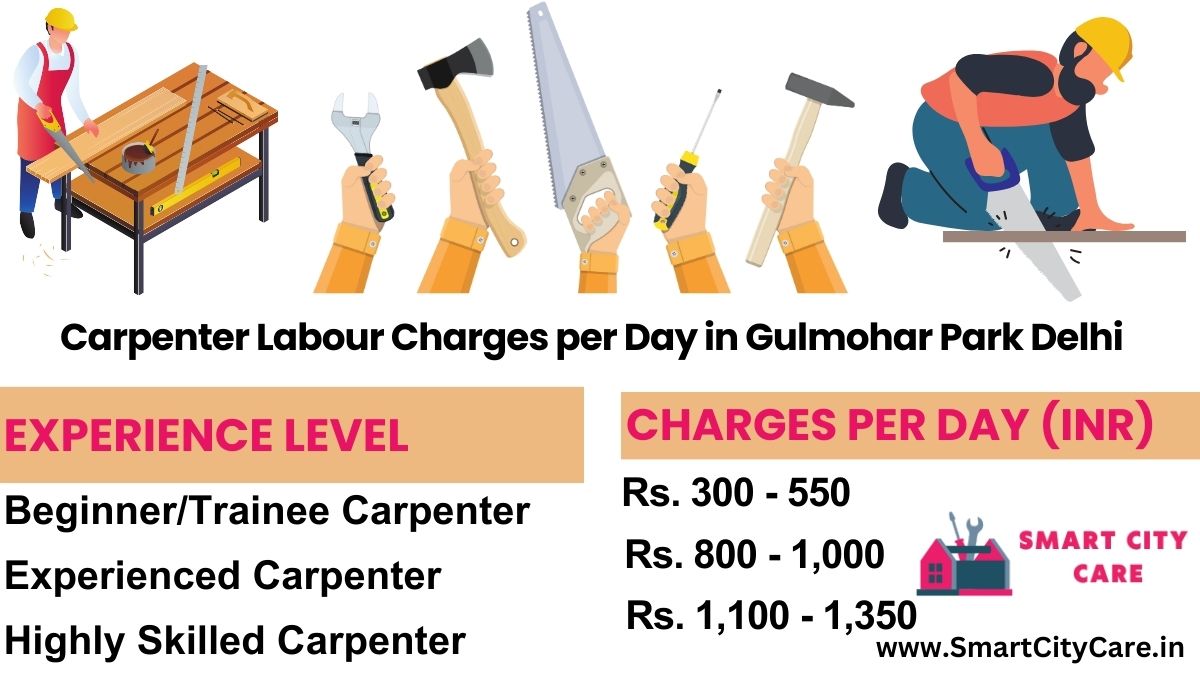 Carpenter Labour Charges Per Day list in Gulmohar Park, Delhi