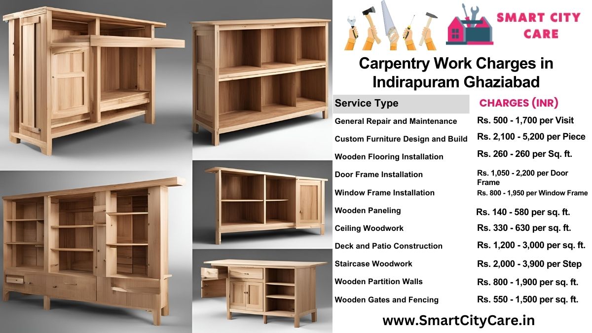 Carpentry Work Charges list in Indirapuram, Ghaziabad