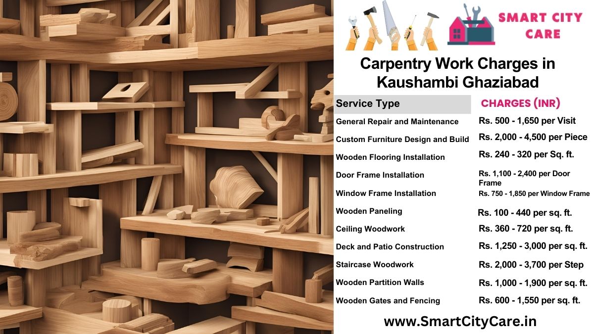 Carpentry Work Charges list in Kaushambi, Ghaziabad