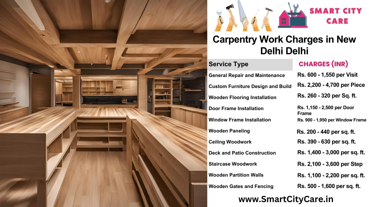 Carpentry Work Charges list in New Delhi, Delhi