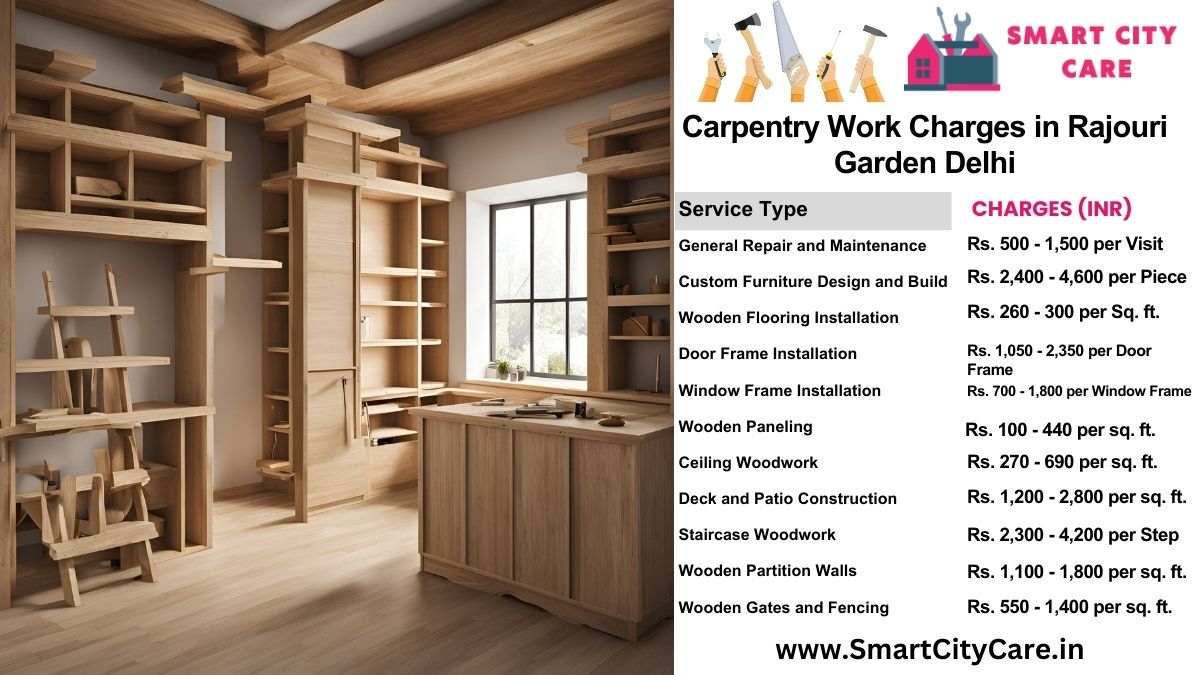 Carpentry Work Charges list in Rajouri Garden, Delhi